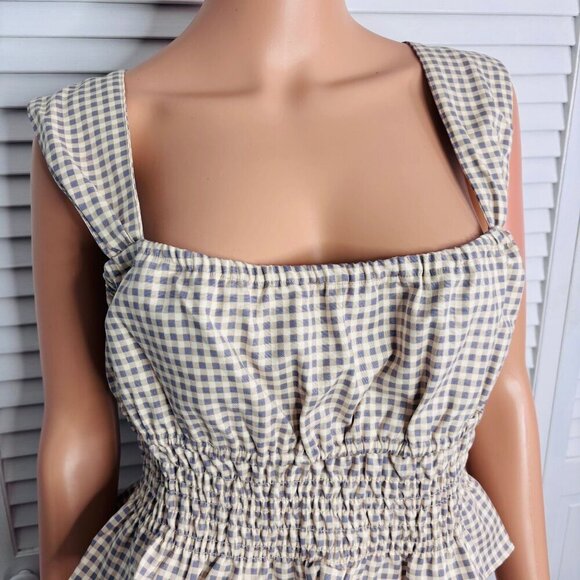 WEWOREWHAT Smocked Gingham Top Size XL - Picture 3 of 10